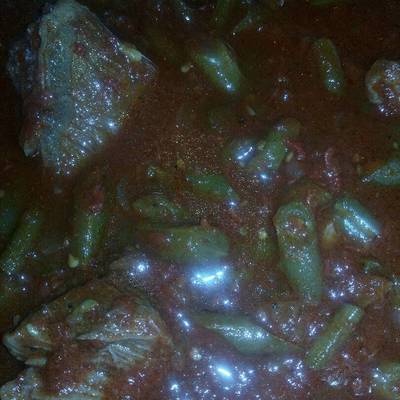  فاصوليا خضرا باللحمه 