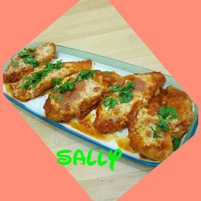  صدور دجاج بالصوص الاحمر والجبن الموزاريلا 