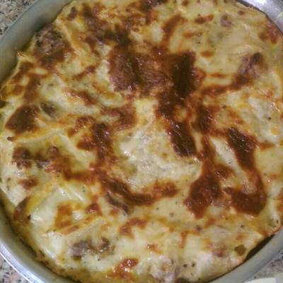  مكرونة بالبشاميل بالقوانص 