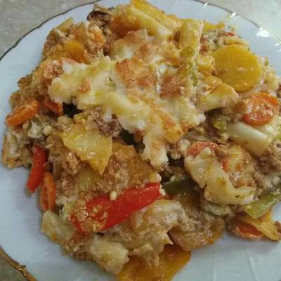  صينية خضار بالبشاميل 