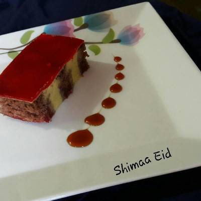  كيك الكاروهات بصوص الكراميل والجيلي 