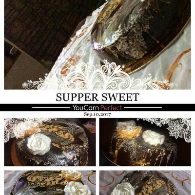  كيكة شوكولاتة مشبح بوردات الكريمة 