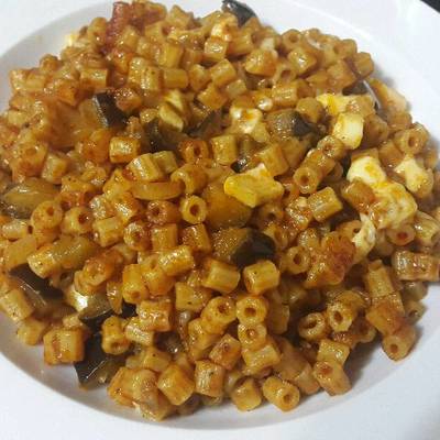  مكرونة بالبتنجان والزعتر 