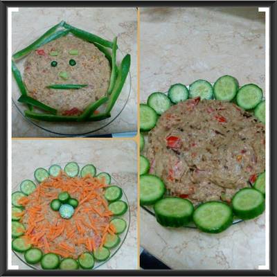  بادنجان مقلي بالطماطم والطحينه 