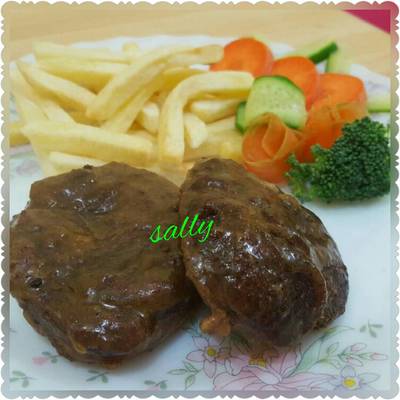  ستيك مشوى بصوص الشواء 