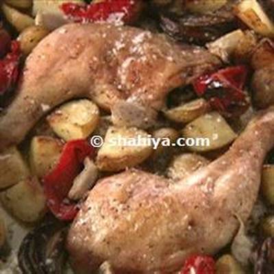  صينية الخضار مع الدجاج 