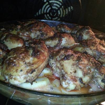  بطاطس فرن بالفراخ 