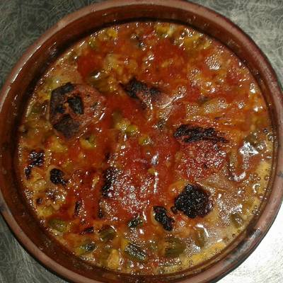  طاجن البامية باللحمة 