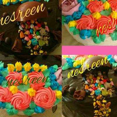  تورته نصف شيكولاته ونصف كريمه 