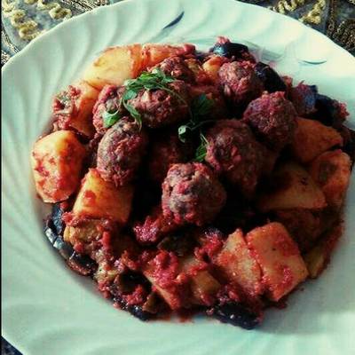  كرات اللحم بالخضار المشكل 