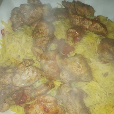  ارز بسمتى وقطع فراخ بصوص حار 