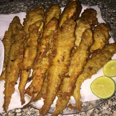  سمك مكرونة مقلى 