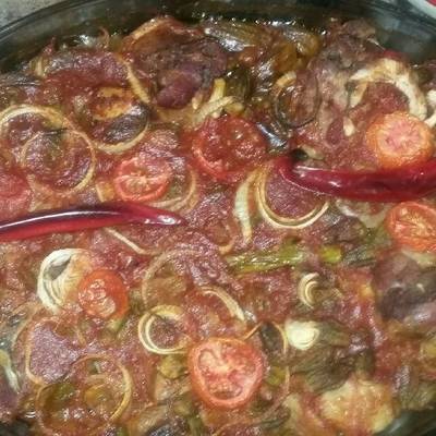  طاجن باميه باللحمه الضاني 