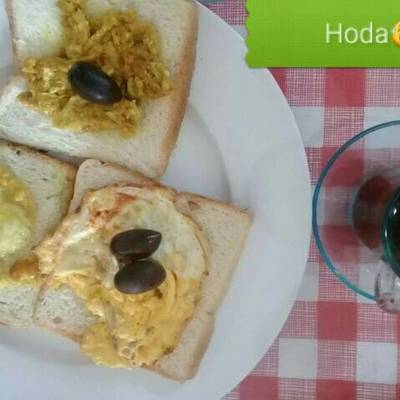  فطور اليوم........توست وبيض.