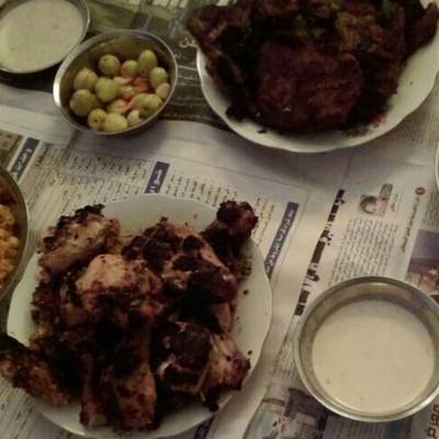  الفراخ المشويه على الفحم 