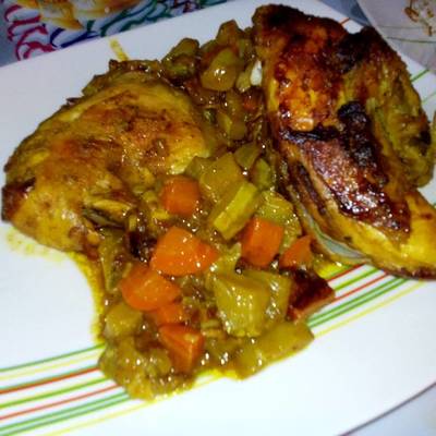  دجاج بالكاري والكركم 