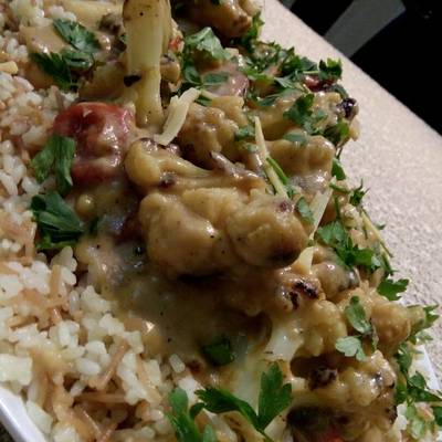  قرنبيط باللبن مع الآرز بالشعريه 