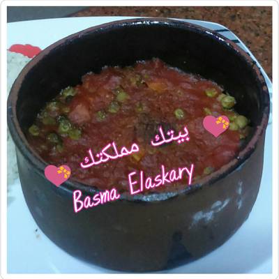  طاجن بسلة باللحمة والجزر لايت 