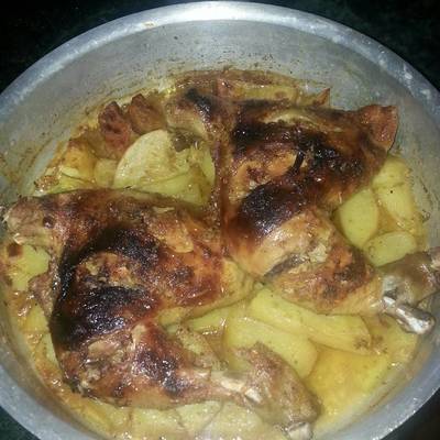  صنية بطاطس بالفراخ بتجربه مختلفه...