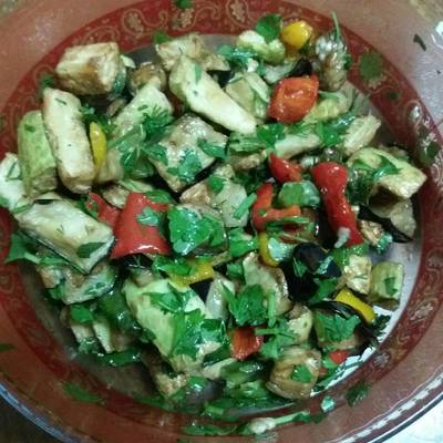  سلطه بدنجان بالفلفل الوان 