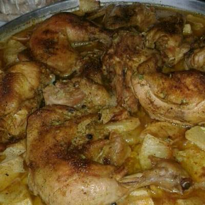  فخاد مع بطاطا وفطر بالفرن 