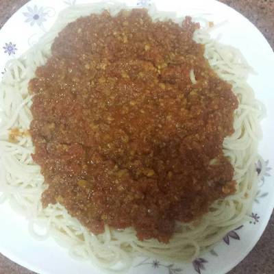  مكرونه باللحمه المفرومه 