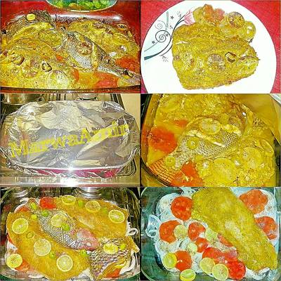  سمك بالخضار لايت في الفرن 