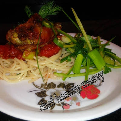  مكرونة سباجيتي وفراخ محمرة                                   ,شيف حمدي مرسي, 