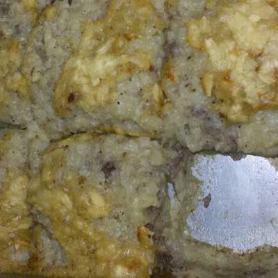  صنية بطاطس بوريه بالحمه المفرومه 