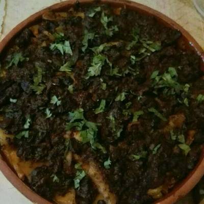  طاجن المكرونة بالكبد والقوانص 