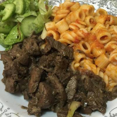  كبدة اسكندراني ومكرونة #غداء _سريع 