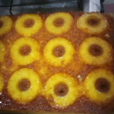  كيكة الاناناس المقلوبه 