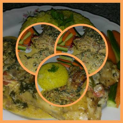  فراخ بالسبانخ والوايت صوص 