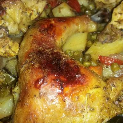  دجاج بالزعتر مع خضار ولا احلى 