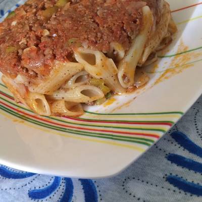  طاجن مكرونه باللحمه المفرومه 