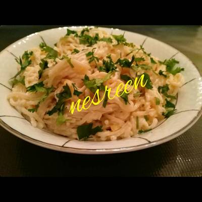  مكرونه بالجبنه والكريمه 