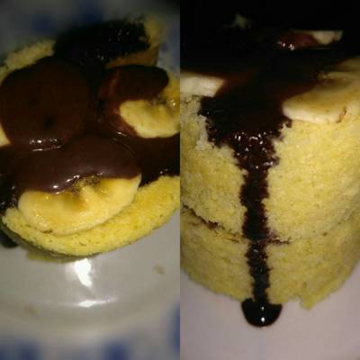  رول كيك النوتيلا و الموز 