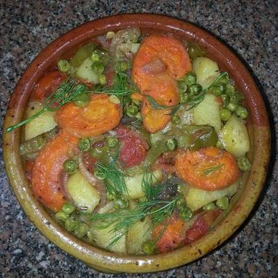  طاجن الخضار بالفراخ 