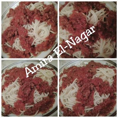  مكرونة اسباجتي بصوص البلونيز 