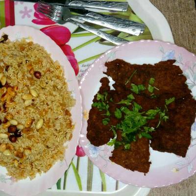  رز بسمتي بالمكسرات و بفتيك 