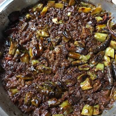  مسقعه باللحمه المفرومه 