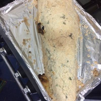  السمك المشوي بالملح الخشن 