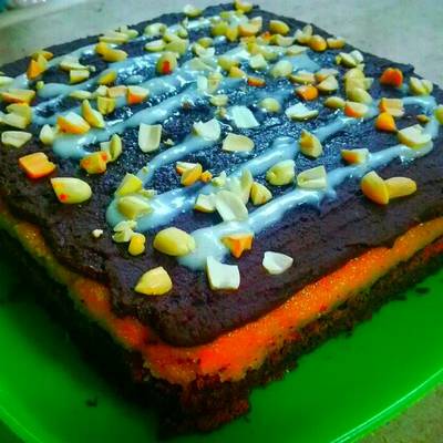  براونيز بزبدة الفول السوداني و جناش الشيكولاتة 