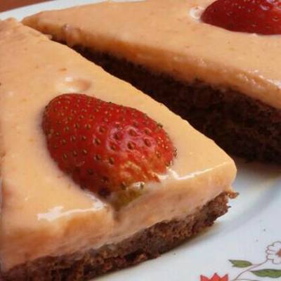  كيك بطبقة التشيز والجيلي 