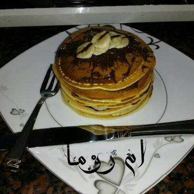  بان كيك الموز والشوكولاتة pan cake 