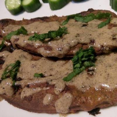  ستيك كبده بصوص الطحينه 