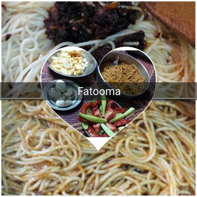  مكرونة اسباجيتي بالصلصة 