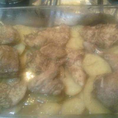  دجاج مع بطاطا بالفرن 