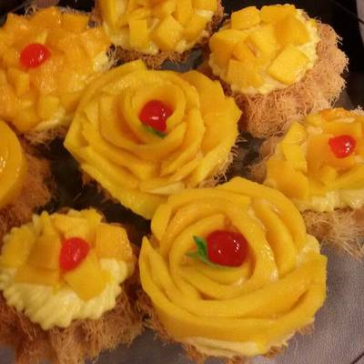  كنافه بالمانجه والكريم باتيسيير