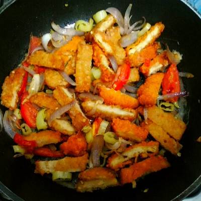  دجاج مقرمش بالخضار 